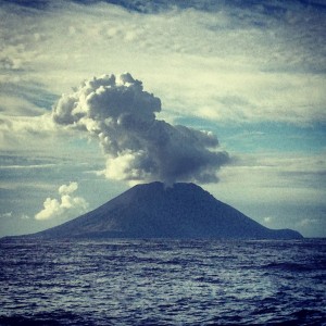 Stromboli - Eruption from 15 miles away